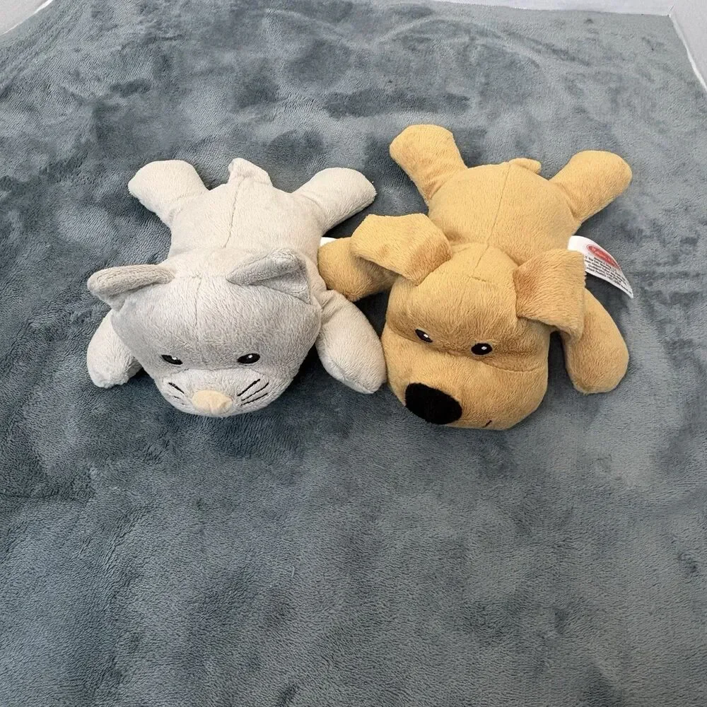 Melissa And Doug Kitty Cat Gray & Tan Puppy Dog Plush Embroidered Eyes 8